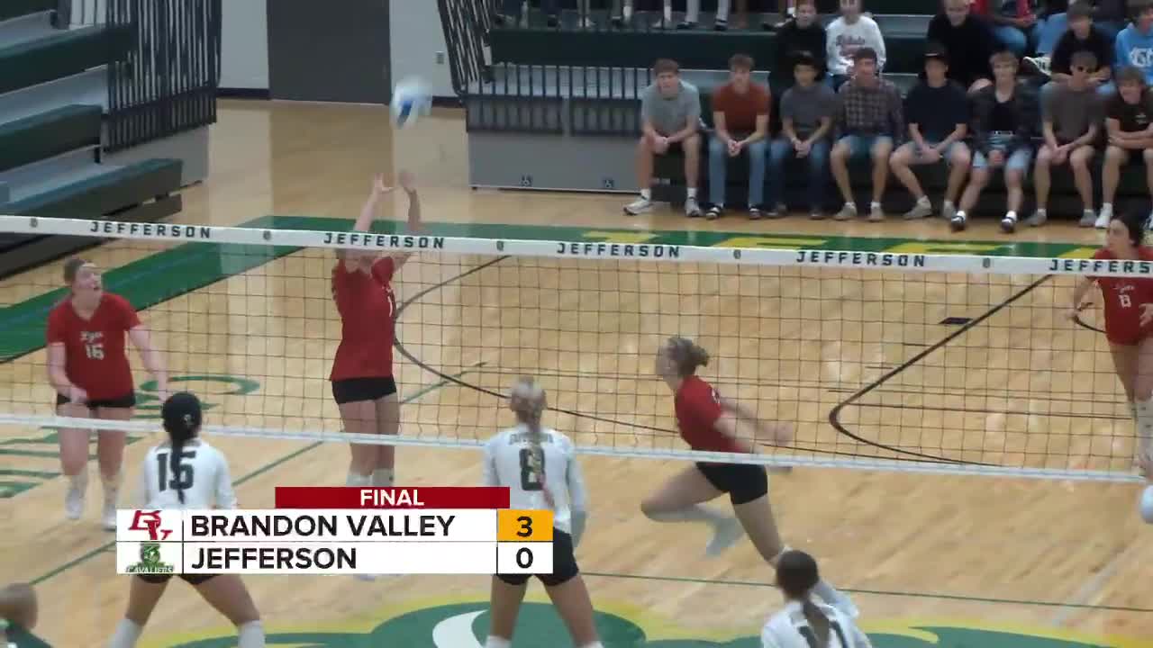 Top-ranked Brandon Valley rolls past Jefferson in AA Volleyball
