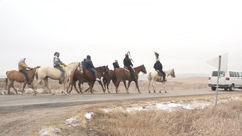 A horse ride from Fort Thompson to Mankato, Minnesota made its way to Flandreau Sunday.