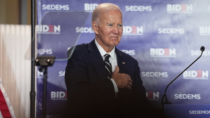 FILE - Former President Joe Biden speaks to the South Carolina Democratic Party, Feb. 27,...