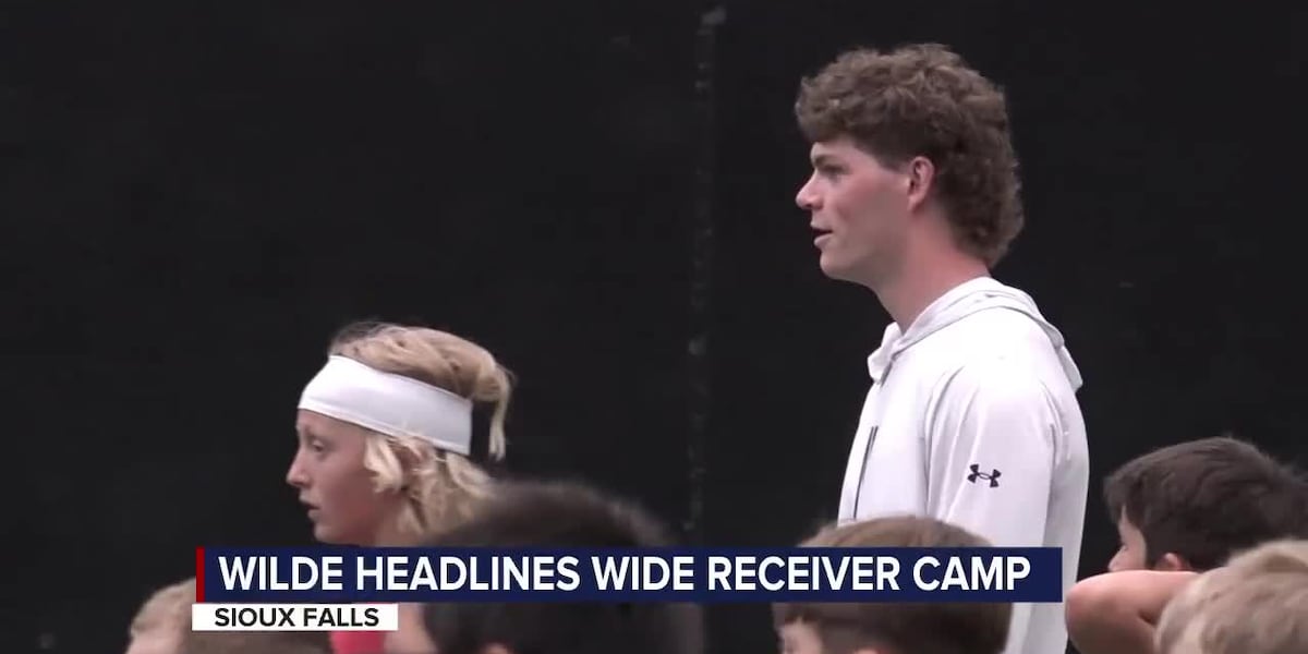 Griffin Wilde enjoys working with kids at Wide Receiver Camp in his home town
