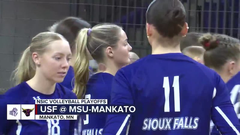 USF Volleyball team upsets Mankato, advances in NSIC Tourney