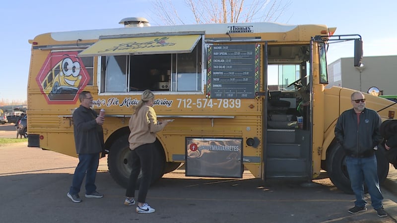Rudy Navarrete and his food truck stopped outside of the Bishop Dudley Hospitality House on...