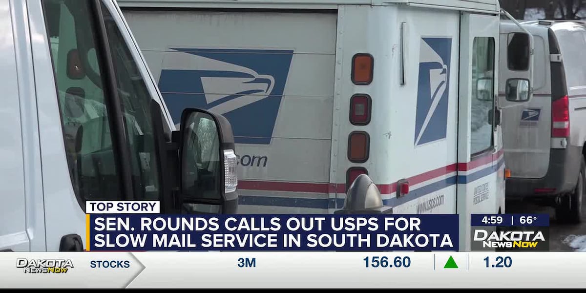 Sen Msail Senator Rounds calls out USPS for slow mail service in South Dakota.