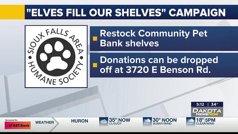 ‘Elves Fill Our Shelves’ campaign benefits Sioux Falls Area Humane Society